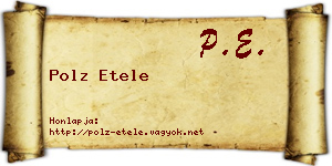 Polz Etele névjegykártya